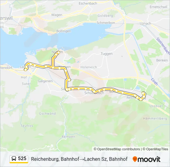 525 Bus Line Map
