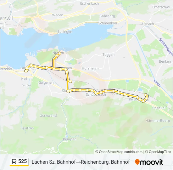 525 Bus Line Map