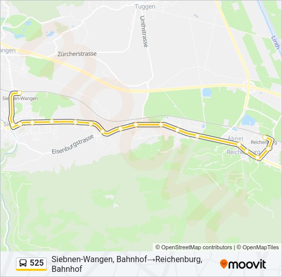 525 Bus Line Map