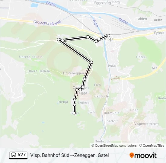 527 Bus Line Map