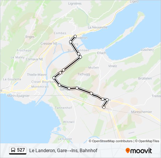 527 bus Line Map