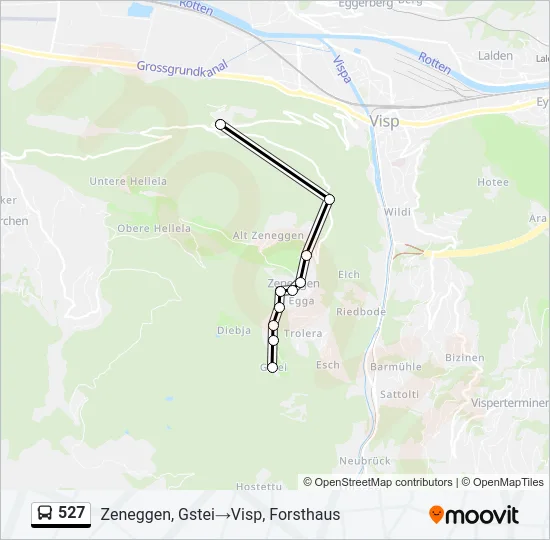 527 Bus Line Map