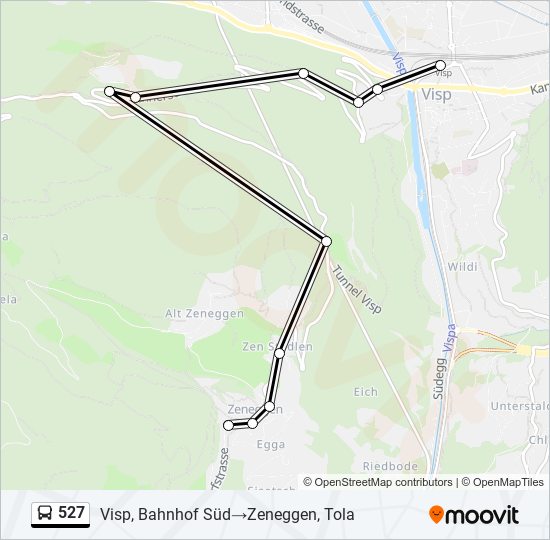 527 bus Line Map