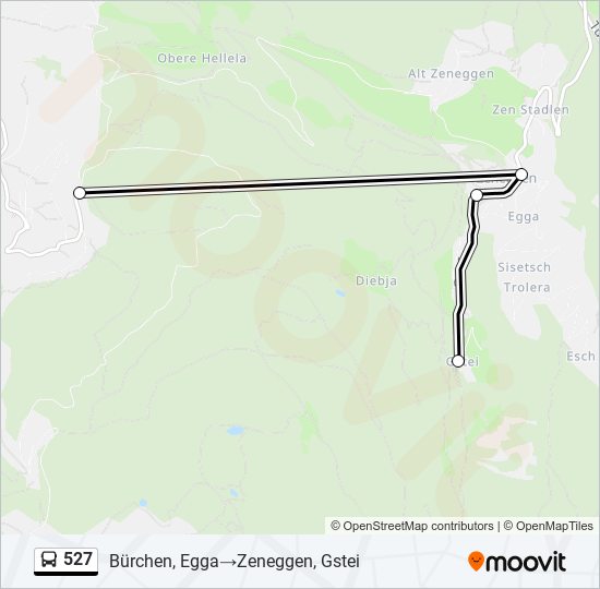 527 bus Line Map