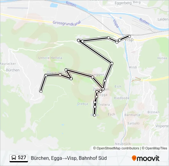 527 Bus Line Map