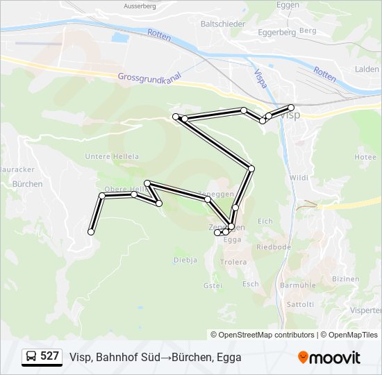 527 bus Line Map