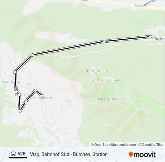 Plan de la ligne 528 de bus