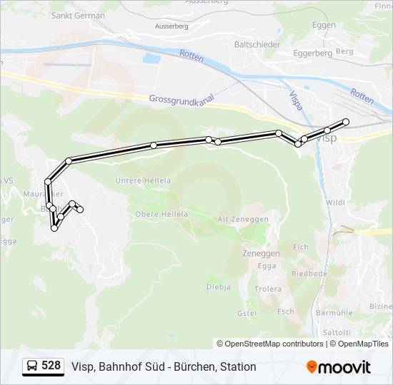 Plan de la ligne 528 de bus