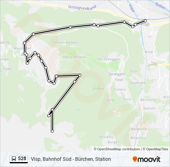 Plan de la ligne 528 de bus