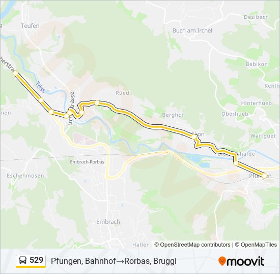 529 bus Line Map