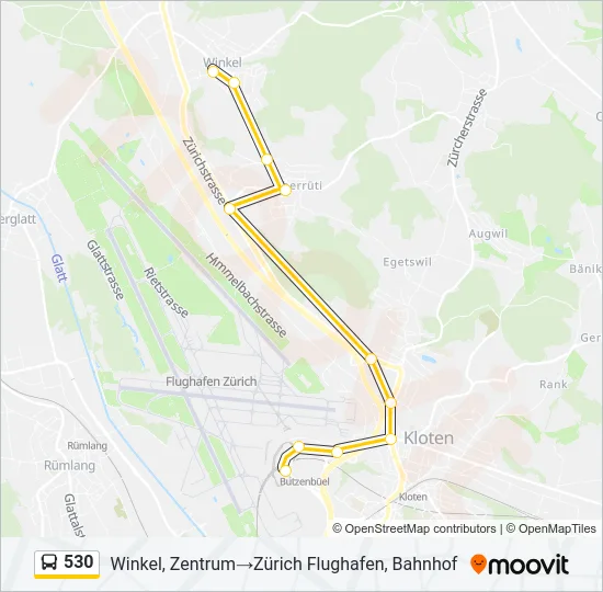 530 Bus Line Map