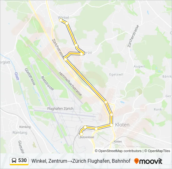 530 Bus Line Map