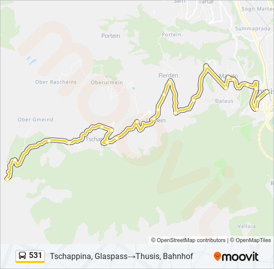 531 bus Line Map