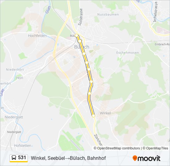 531 bus Line Map