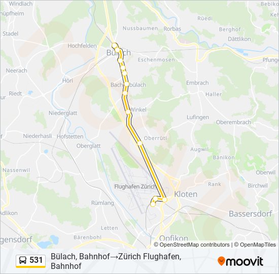 Plan de la ligne 531 de bus