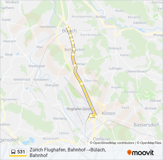 Plan de la ligne 531 de bus