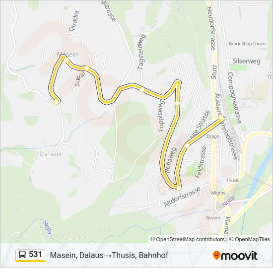 531 Bus Line Map
