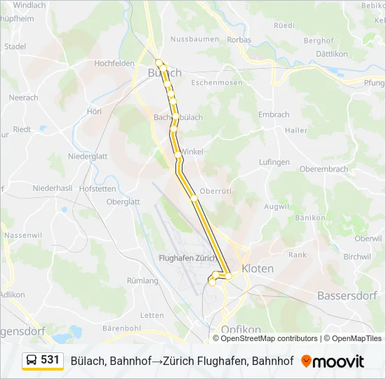 531 Bus Line Map