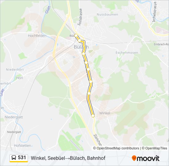 531 Bus Line Map
