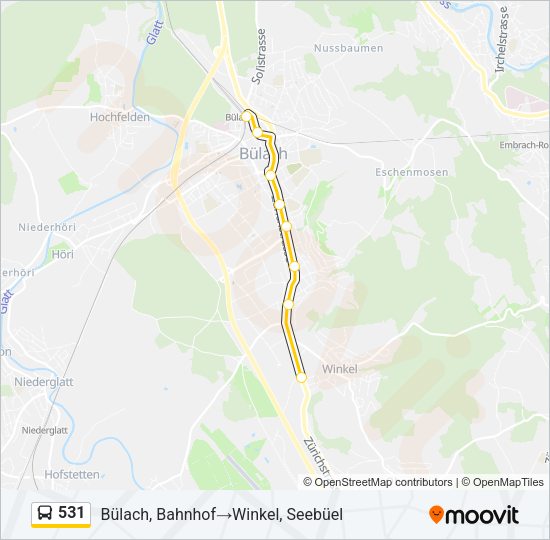 531 Bus Line Map