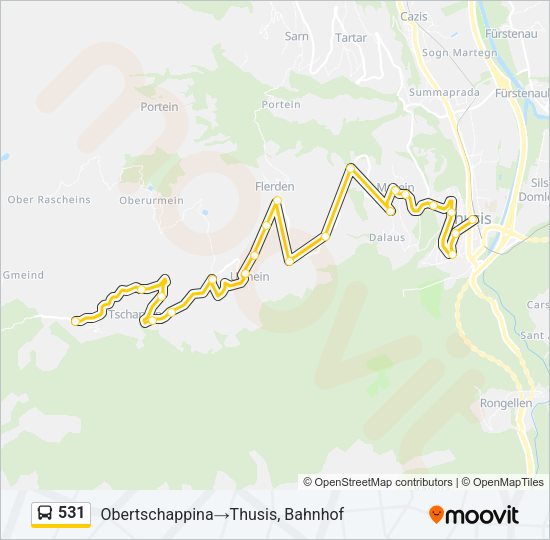 531 Bus Line Map