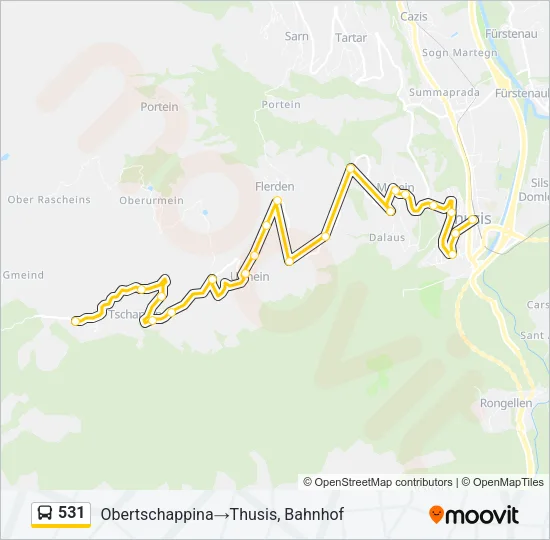 531 Bus Line Map