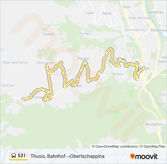 531 Bus Line Map