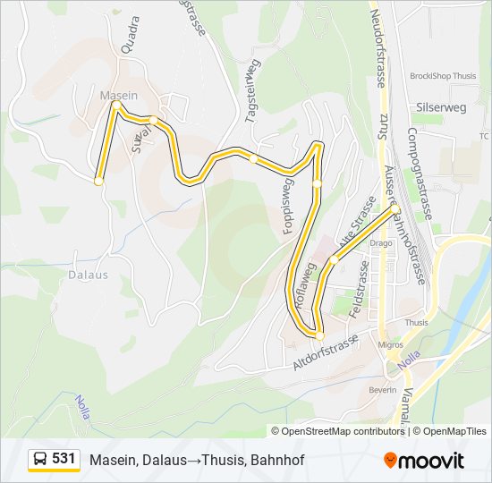 531 bus Line Map