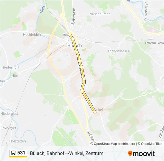 531 Bus Line Map