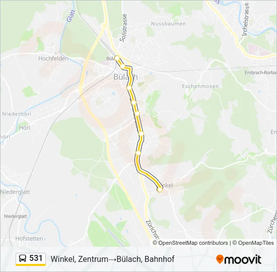 531 Bus Line Map