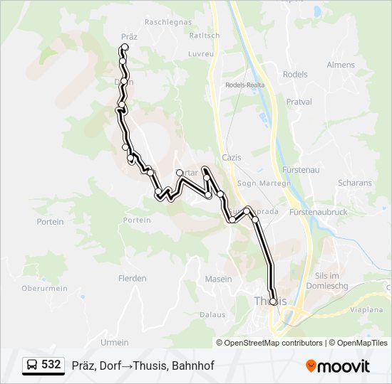 532 Bus Line Map