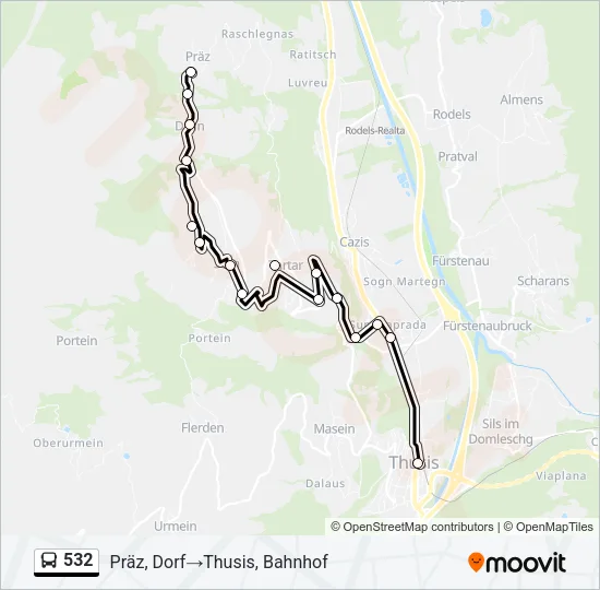 532 Bus Line Map