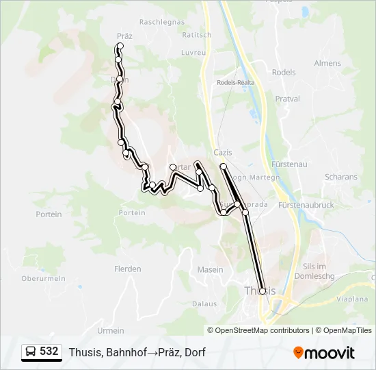 532 Bus Line Map