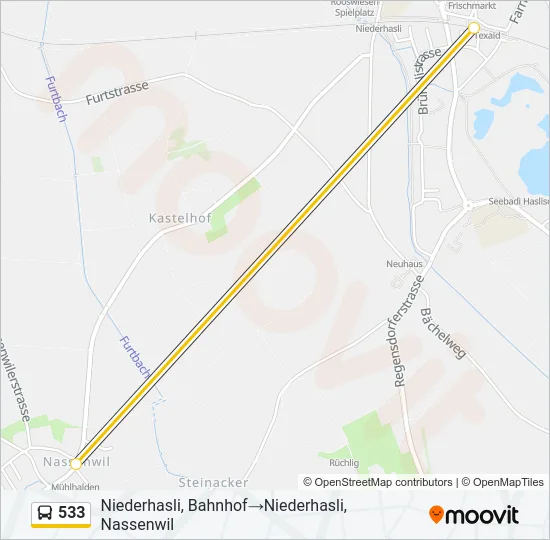 533 Bus Line Map