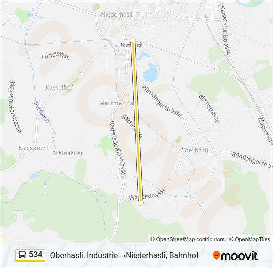534 Bus Line Map