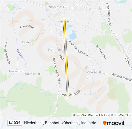 534 Bus Line Map
