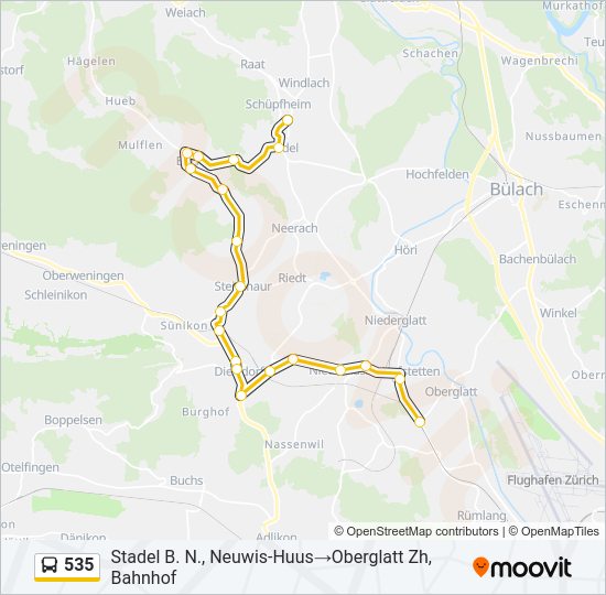 535 Bus Line Map