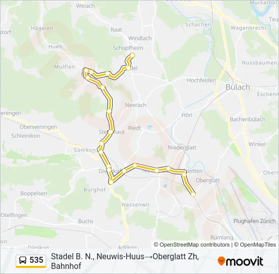Plan de la ligne 535 de bus