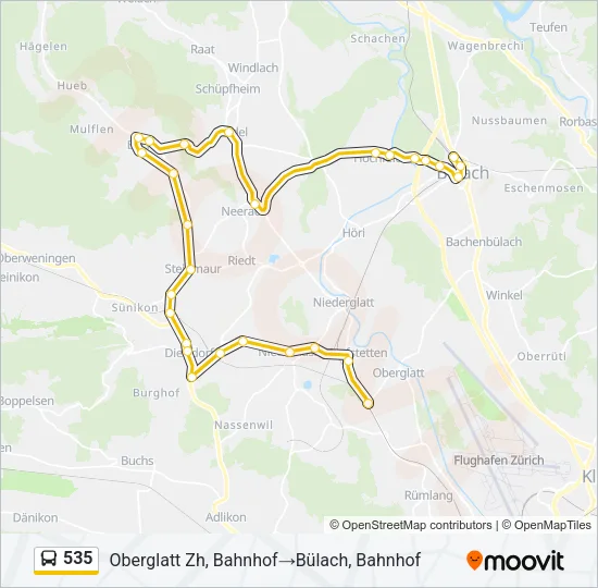 Plan de la ligne 535 de bus
