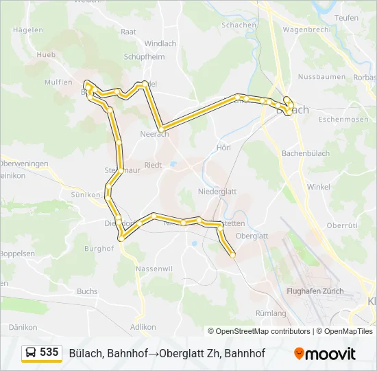 535 Bus Line Map