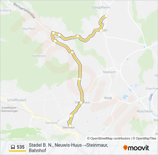 535 Bus Line Map