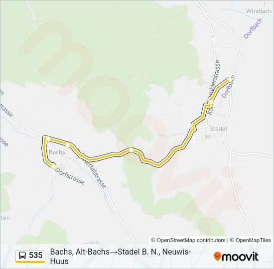 535 Bus Line Map