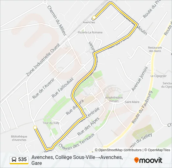 535 Bus Line Map