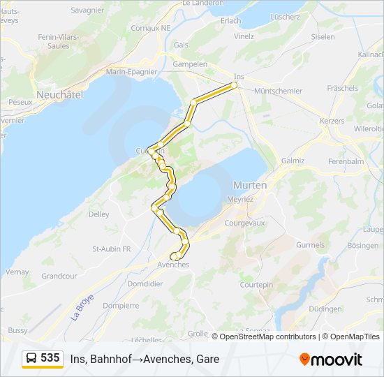 535 Bus Line Map