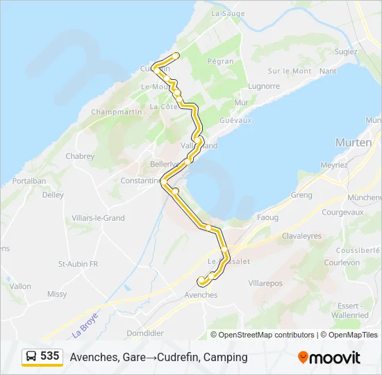 535 Bus Line Map