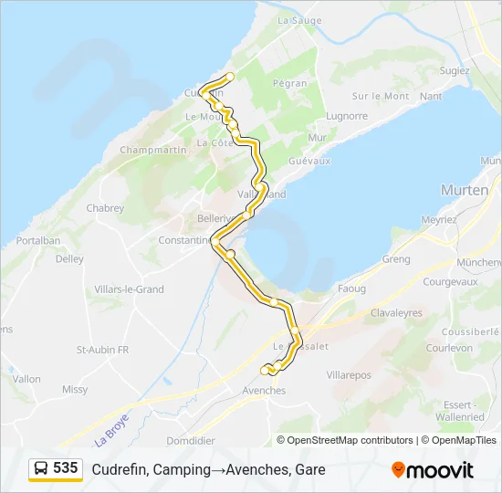 535 Bus Line Map