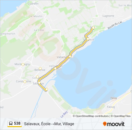538 Bus Line Map