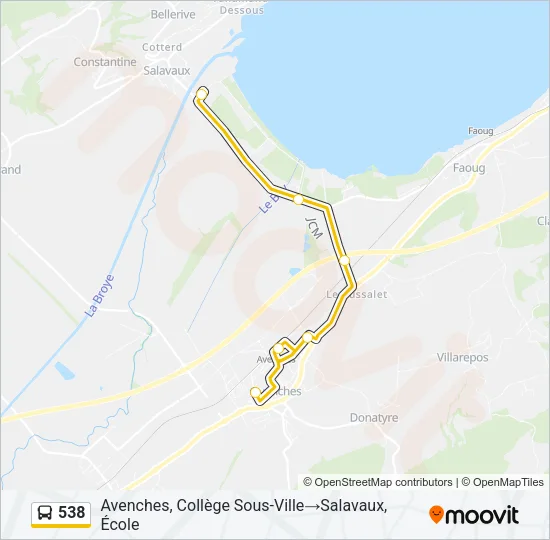538 Bus Line Map