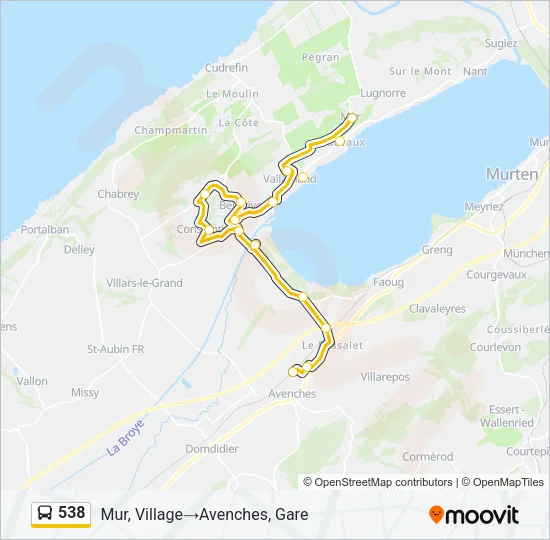 538 Bus Line Map