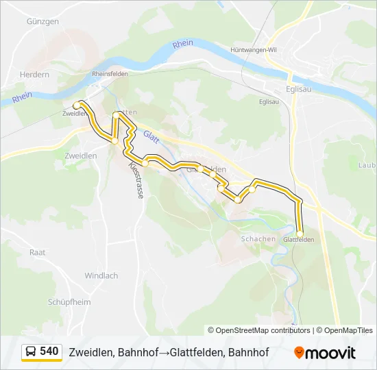 540 Bus Line Map